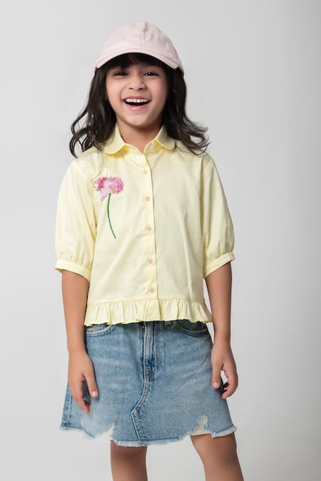 Partykles Flower Embroidered Shirt 