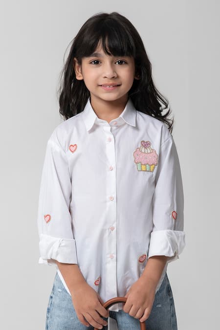 Partykles Cupcake Embroidered Shirt 