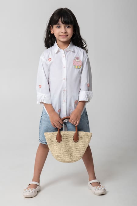 Partykles Cupcake Embroidered Shirt 