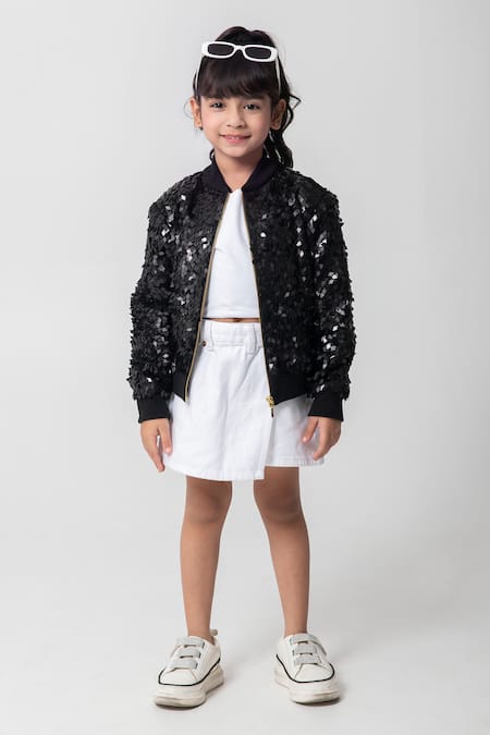 Partykles Sequin Work Bomber Jacket 