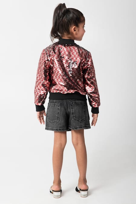 Partykles Sequin Work Bomber Jacket 