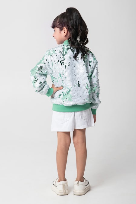 Partykles Sequin Work Bomber Jacket 