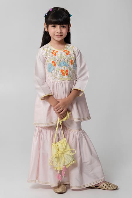 Partykles Patchwork Kurta Sharara Set 