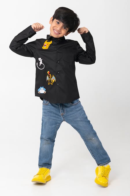 Partykles Pikachu Embroidered Shirt 