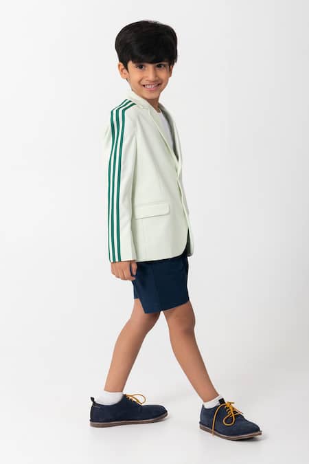 Partykles Mint Embroidery, Piping Pickleball Logo Blazer Online at Aza Fashions Partykles_Mint Embroidery, Piping Pickleball Logo Blazer _Online_at_Aza_Fashions