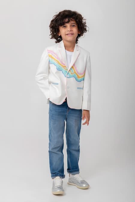 Buy Partykles White Embroidery Water Theme Blazer Online at Aza Fashions Buy_Partykles_White Embroidery Water Theme Blazer _Online_at_Aza_Fashions