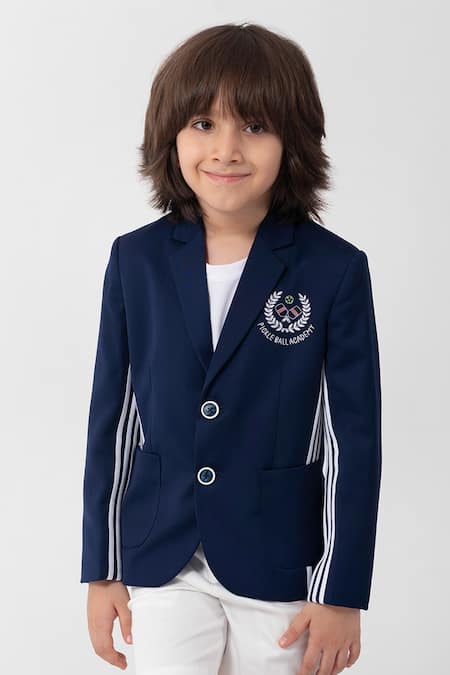 Partykles School Boy Navy Logo Blazer 