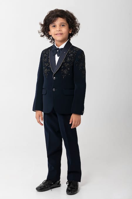 Partykles Floral Embroidered Tuxedo Set 