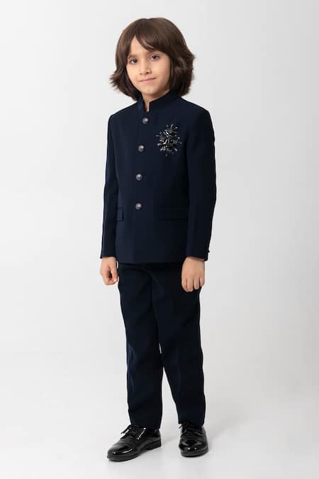 Partykles Placement  Embroidered Bandhgala Set 