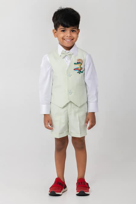 Partykles Surfing Dino Embroidered Waistcoat Set 