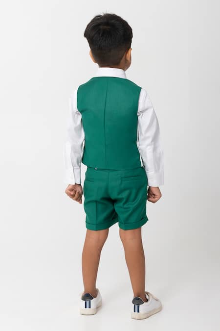 Partykles Emrald Green Logo Waistcoat Set 