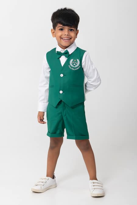 Partykles Emrald Green Logo Waistcoat Set 