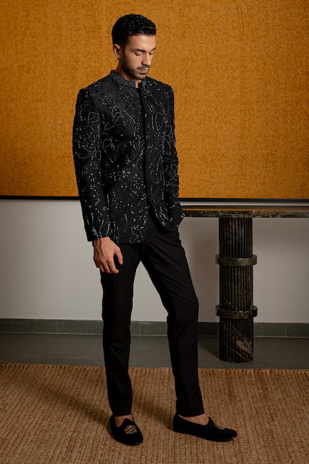 Mishru Iver Embroidered Jodhpuri Jacket & Pant Set 