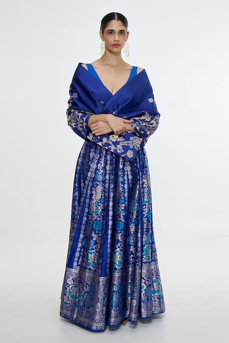 Ekaya Banaras Kadhwa Banarasi Handwoven Shawl 