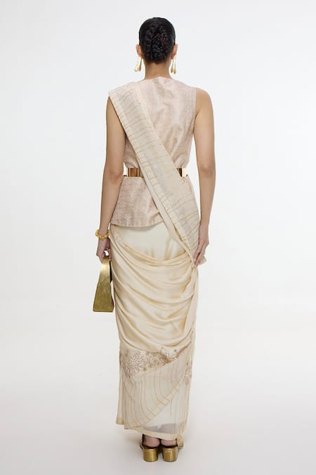 Ekaya Banaras Embroidered Border Handwoven Saree 