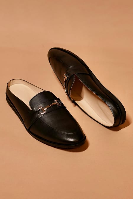 Dmodot Hoffler Nero Fibio Leather Mules 