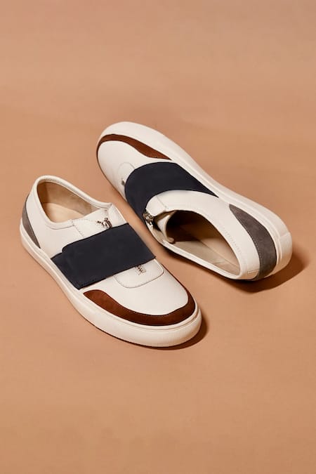 Dmodot Scarpo Zippo Azzuro Leather Sneakers 