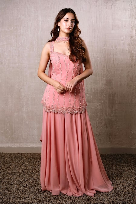 Dajwaree Gul Embroidered Kurta Palazzo Set 