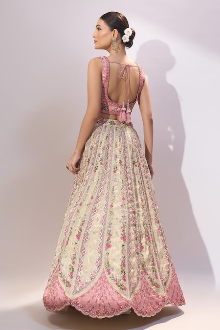 Samyukta Singhania Floral Hand Embroidered Lehenga Set 
