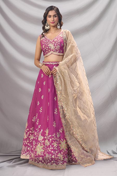 Samyukta Singhania Embroidered Georgette Lehenga Set 