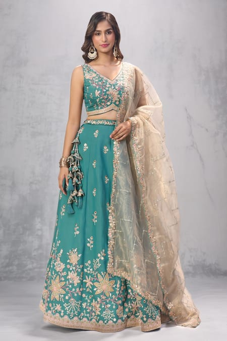 Samyukta Singhania Floral Embroidered Lehenga Blouse Set 