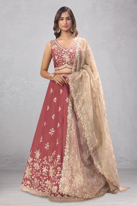 Samyukta Singhania Floral Embroidered Lehenga Blouse Set 