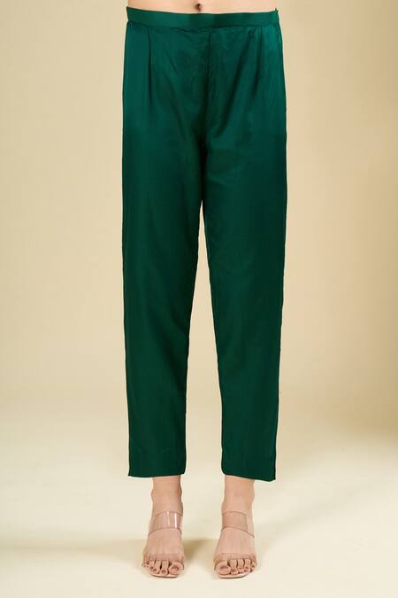 Prisho_Green Embroidery, Sequins Round Neck Bottle Long Kurta Set _at_Aza_Fashions