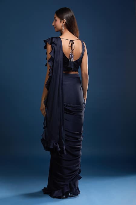 Samyukta Singhania Ruffled Pre-Draped Saree & Embroidered Blouse 