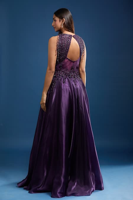 Samyukta Singhania Embellished Net Flared A-line Gown 