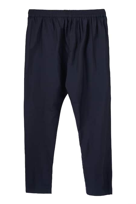 Aariyana Couture_Blue Mandarin Collar Kurta Set _Online_at_Aza_Fashions