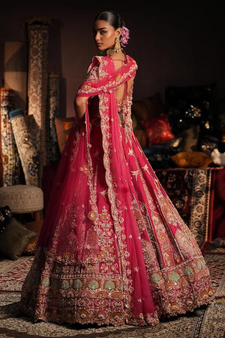 House of ayra Pankh Floral Embroidered Bridal Lehenga Set 