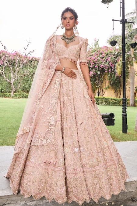 House of ayra Peafowl Embroidered Bridal Lehenga Set 