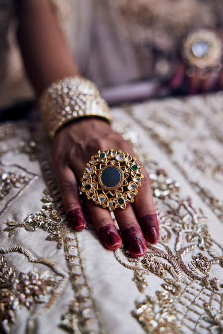 House of ayra_Off White Silk, Net Zari, Embroidery, Solara Zardozi Bridal Lehenga Set _at_Aza_Fashions