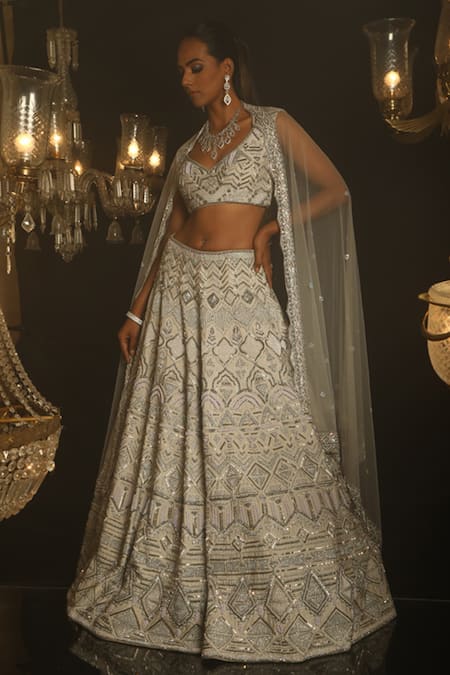 House of ayra Lunel Geometric Sequin Embroidered Lehenga Set 