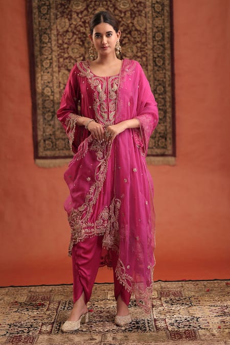 Farha Syed Embroidered Kurta Dhoti Pant Set 
