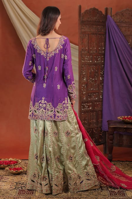 Farha Syed Embroidered Kurta Sharara Set 