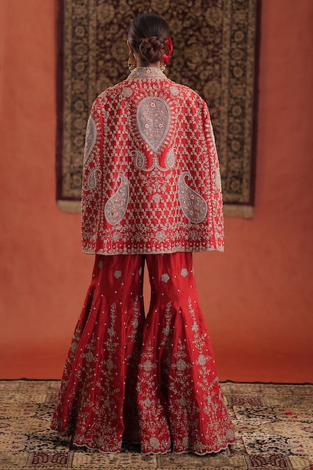 Farha Syed Embroidered Cape & Sharara Set 