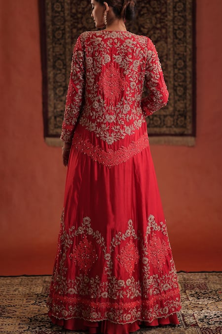 Farha Syed Embroidered Jacket With Skirt 