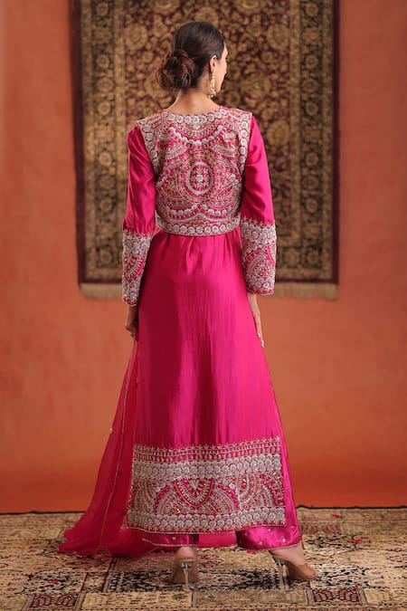 Farha Syed Embroidered Short Jacket & Pant Set 