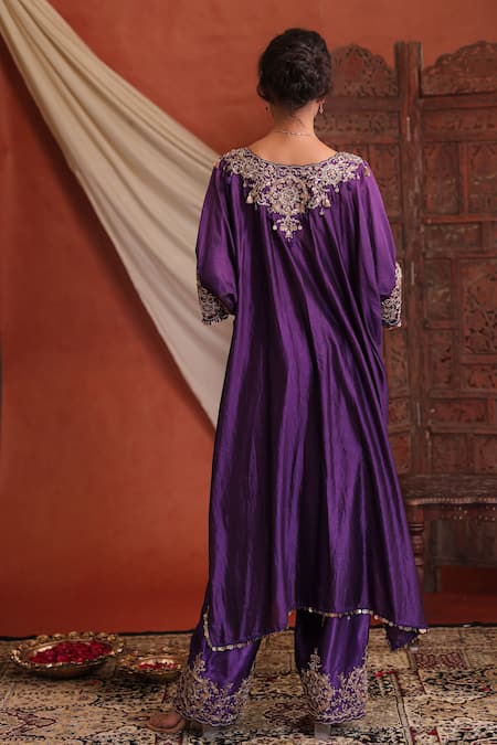 Farha Syed Embroidered Kaftan Kurta & Pant Set 