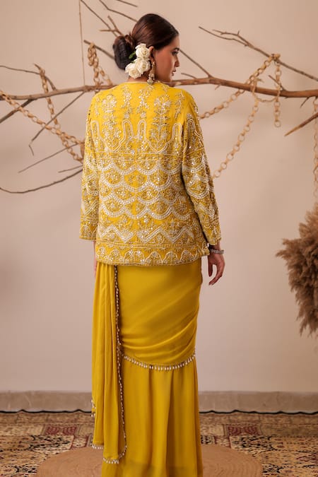 Farha Syed Embroidered Saree & Jacket Set 