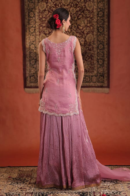 Farha Syed Embroidered Side Slit Kurta & Skirt Set 