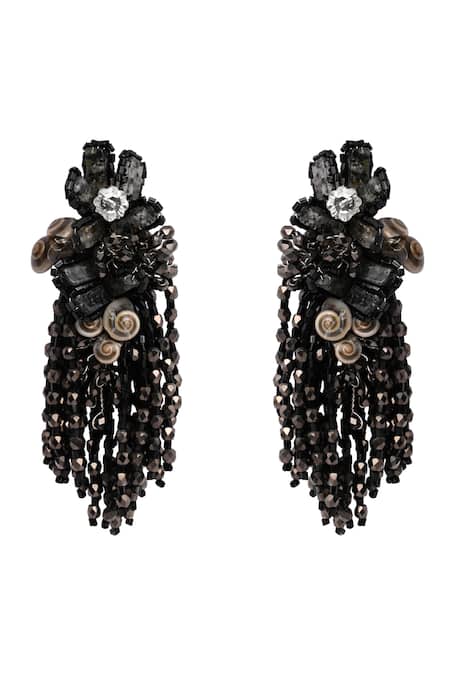 House Of D"Oro Blossique Beaded Tassel Embellished Earrings 