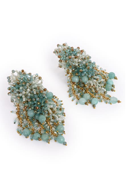 Buy House Of D"Oro Gold Plated Beads, Chains Beaded Cluster And Drop Earrings Online at Aza Fashions Buy_House Of D"Oro_Gold Plated Beads, Chains Beaded Cluster And Drop Earrings _Online_at_Aza_Fashions