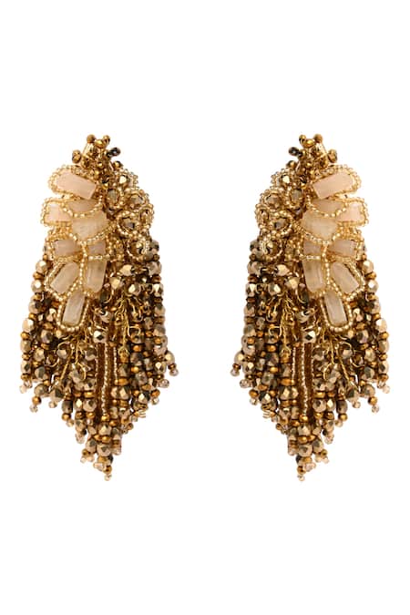 House Of D"Oro Thaleia Beaded Dangling Stud Earrings 