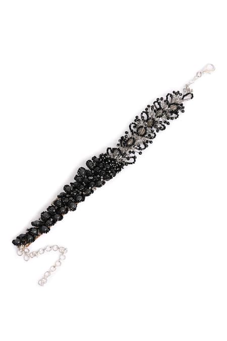 Shop House Of D"Oro Black Calla Bead And Stone Embellished Choker at Aza Fashions Shop_House Of D"Oro_Black Calla Bead And Stone Embellished Choker _at_Aza_Fashions