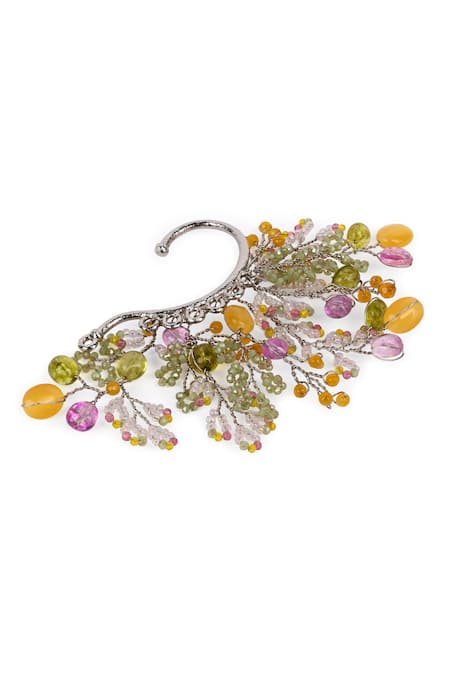 House Of D"Oro Catherine Beaded Floral Cluster Earcuff 