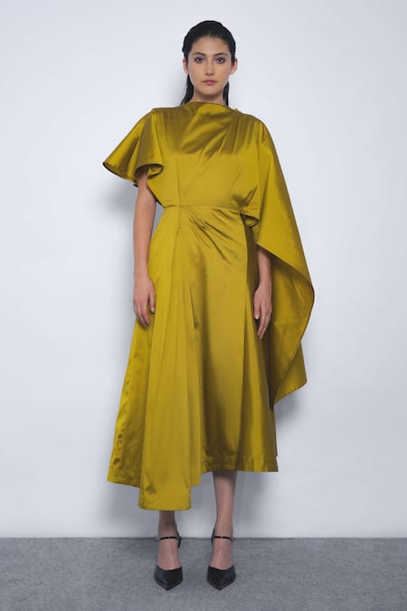 Leh Studios Velo Draped Asymmetrical Dress 