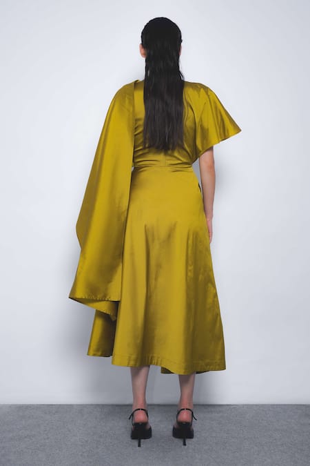 Leh Studios Velo Draped Asymmetrical Dress 