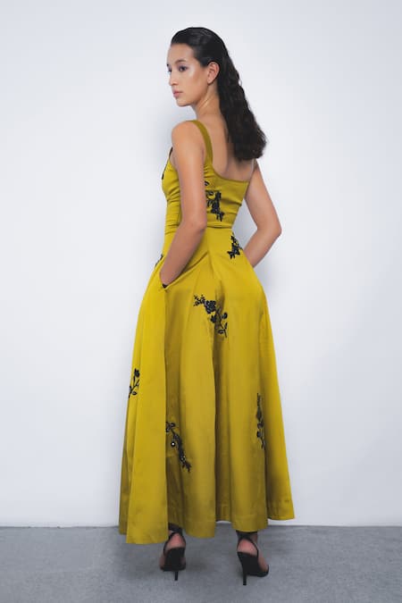 Leh Studios Kaika Floral Embroidered Dress 